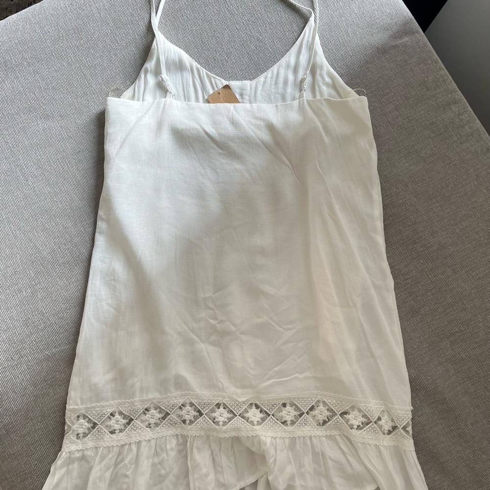White Button-up Mini Dress - Picture 4 of 4